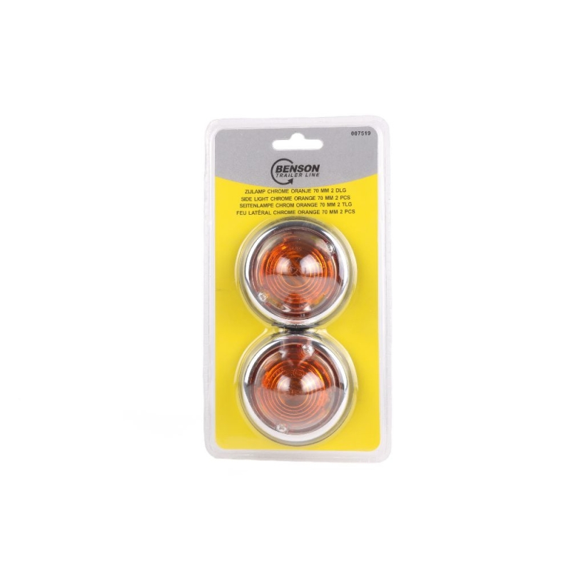 Turn signal chrome orange 70 mm 2 pcs set