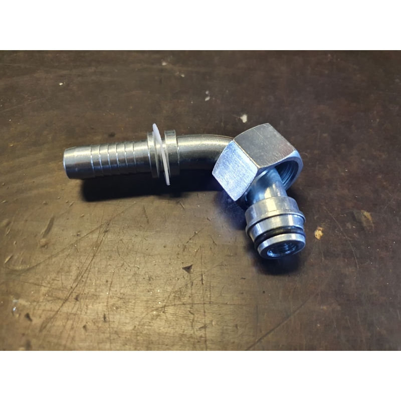 Отжатый конец для трубы M16 x 1,5 / 10 мм / шланга 1/4 "угол 90 °