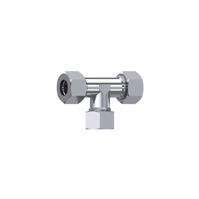 Torukolmik 12mm (M18x1,5) torule mutrite ja sõrmustega AISI316L DIN 2353 L-seeria