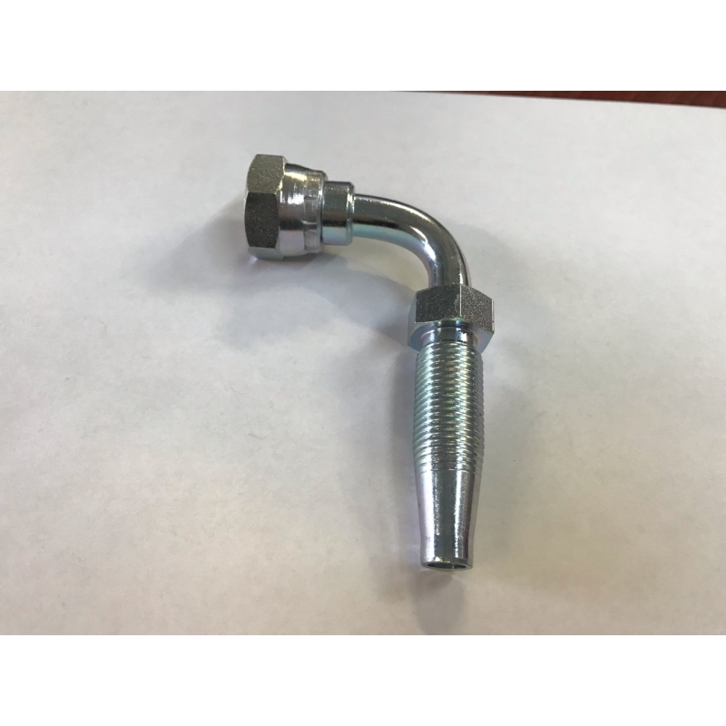 Exchangeable hydraulic hose fitting 3/8" 90° angle - inner thread - 3/8" hose