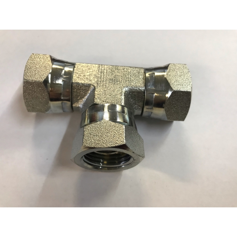 Tee with nut 3/8"-3/8"-3/8" (inner-inner-inner)