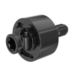 PTO freewheel clutch 201mm, 1 3/8" external/internal thread, PTO shaft 6 multi-spline, max torque 2400m