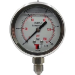 Манометр из нержавеющей стали 0-160 бар (с глицерином) AISI316